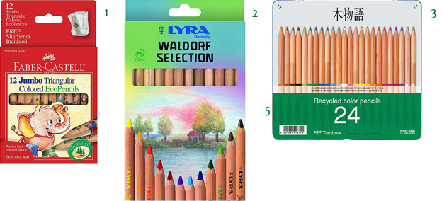 Recycled Natural Non-toxic Color Pencils Faber-Castell Eco-Pencils Lyra Waldorf Giant Colored Pencils Tombow Recycled Colored Pencils